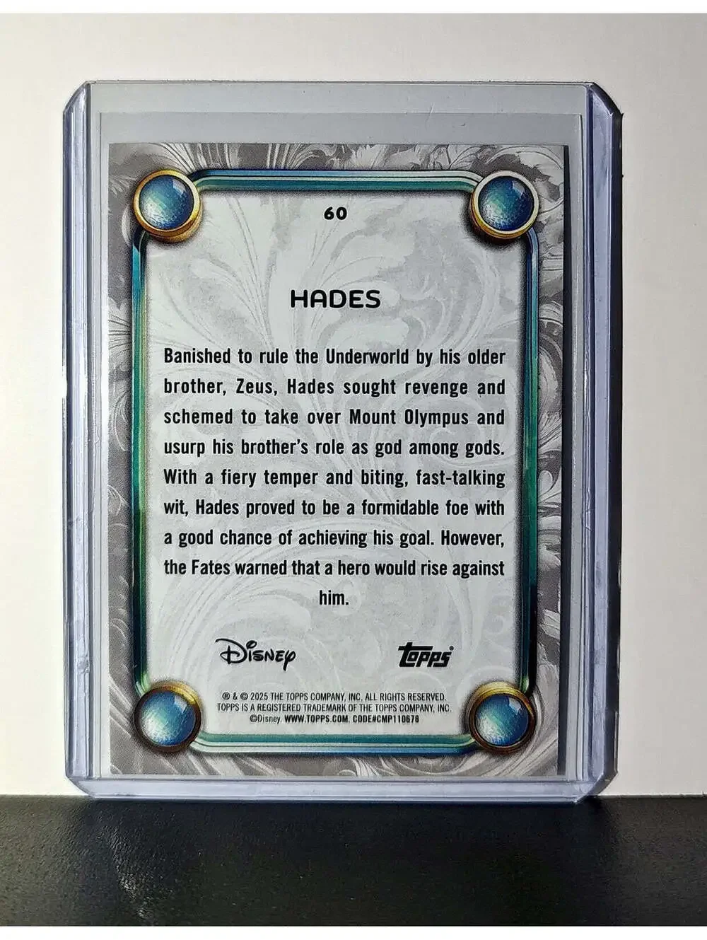 Hades 2025 Topps Disney Wonder #60 Card Hercules